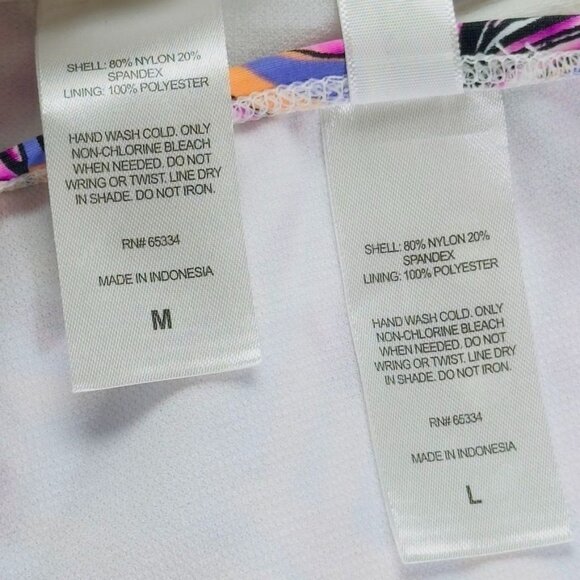 SALT + COVE Womens Swimsuit 2-Piece Poly Colorful Floral Size Top M/Bottom L - Picture 8 of 9